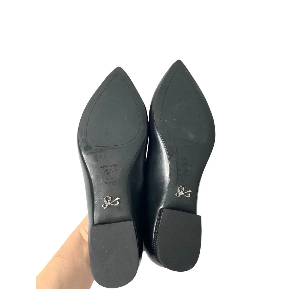 Antonia Saint NY leather pointed toe flats Size 7B black comfort shoes